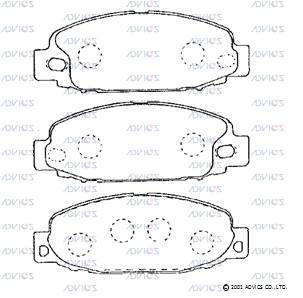 SN814E ADVICS Комплект тормозных колодок, дисковый тормоз (фото 2)