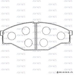 SN664P ADVICS Комплект тормозных колодок, дисковый тормоз (фото 3)