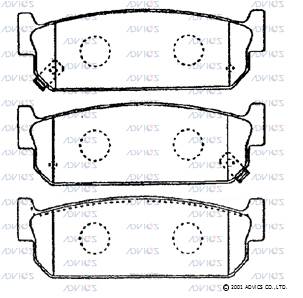 SN812P ADVICS Комплект тормозных колодок, дисковый тормоз (фото 3)