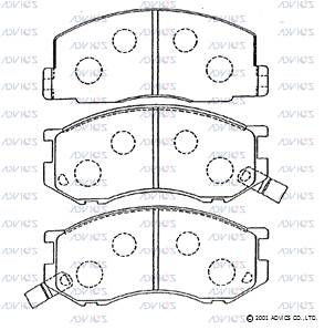 SN758P ADVICS Комплект тормозных колодок, дисковый тормоз (фото 3)