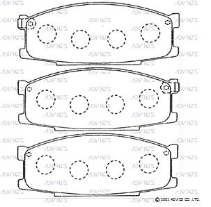 SN244P ADVICS Комплект тормозных колодок, дисковый тормоз (фото 1)