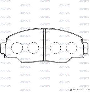 SN650 ADVICS Комплект тормозных колодок, дисковый тормоз (фото 1)