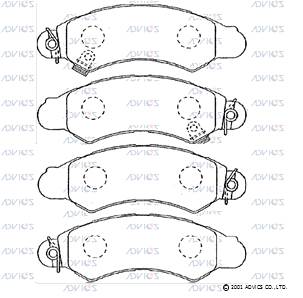 SN681P ADVICS Комплект тормозных колодок, дисковый тормоз (фото 1)