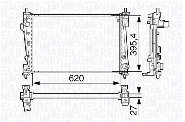 350213131300 MAGNETI MARELLI Радиатор, охлаждение двигателя (фото 1)