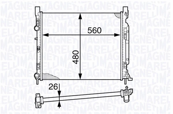 350213142500 MAGNETI MARELLI Радиатор, охлаждение двигателя (фото 1)