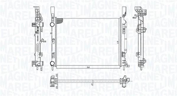 350213142600 MAGNETI MARELLI Радиатор, охлаждение двигателя (фото 1)