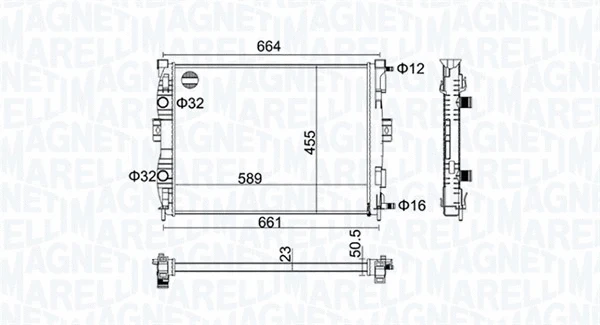 350213160600 MAGNETI MARELLI Радиатор, охлаждение двигателя (фото 1)