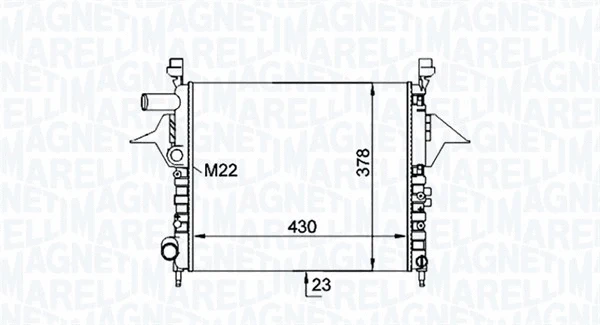 350213161200 MAGNETI MARELLI Радиатор, охлаждение двигателя (фото 1)