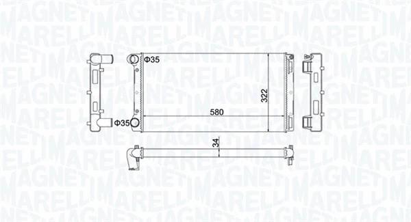 350213163400 MAGNETI MARELLI Радиатор, охлаждение двигателя (фото 1)