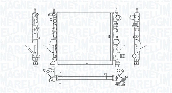 350213171800 MAGNETI MARELLI Радиатор, охлаждение двигателя (фото 1)