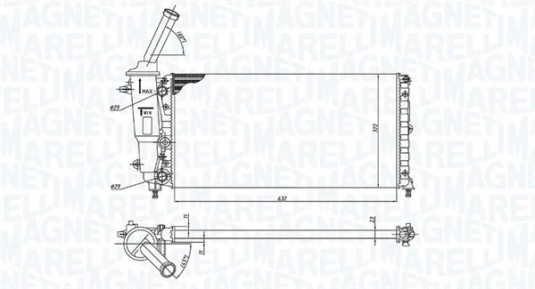 350213172200 MAGNETI MARELLI Радиатор, охлаждение двигателя (фото 1)