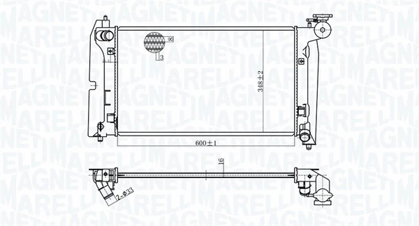 350213175800 MAGNETI MARELLI Радиатор, охлаждение двигателя (фото 1)