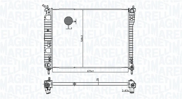 350213179800 MAGNETI MARELLI Радиатор, охлаждение двигателя (фото 1)