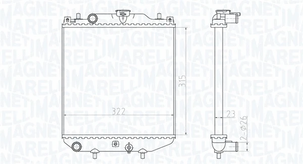 350213180300 MAGNETI MARELLI Радиатор, охлаждение двигателя (фото 1)