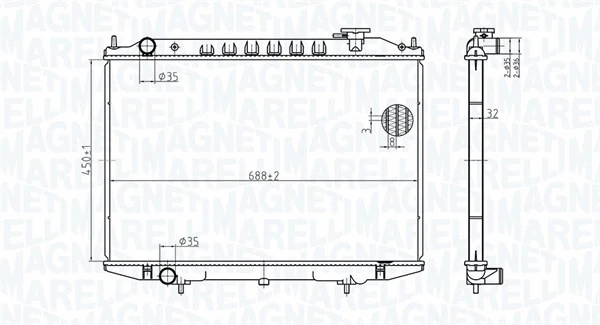 350213183500 MAGNETI MARELLI Радиатор, охлаждение двигателя (фото 1)