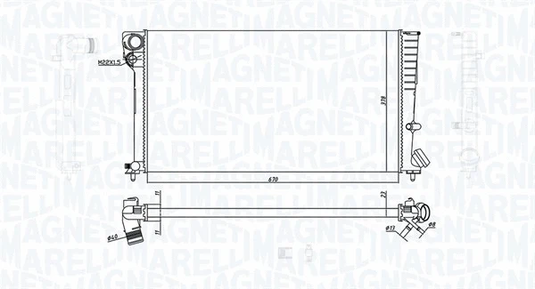 350213186500 MAGNETI MARELLI Радиатор, охлаждение двигателя (фото 1)