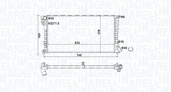 350213186600 MAGNETI MARELLI Радиатор, охлаждение двигателя (фото 1)