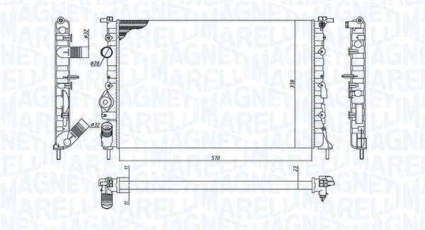 350213188100 MAGNETI MARELLI Радиатор, охлаждение двигателя (фото 1)