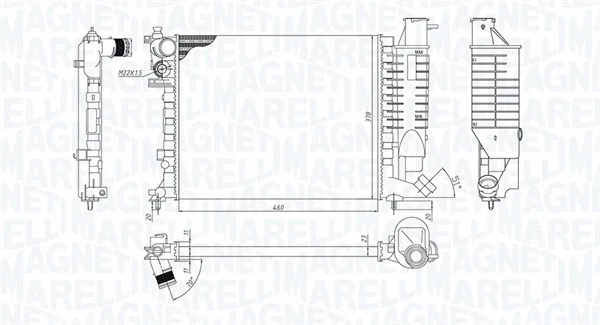 350213188500 MAGNETI MARELLI Радиатор, охлаждение двигателя (фото 1)