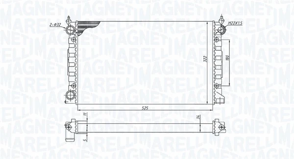 350213189600 MAGNETI MARELLI Радиатор, охлаждение двигателя (фото 1)