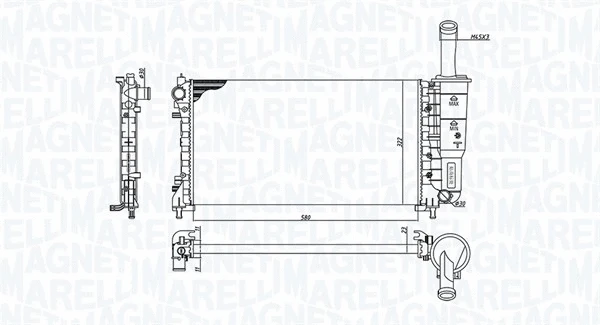 350213194200 MAGNETI MARELLI Радиатор, охлаждение двигателя (фото 1)