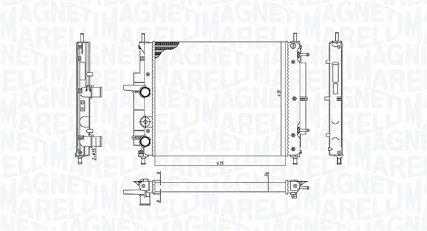 350213194300 MAGNETI MARELLI Радиатор, охлаждение двигателя (фото 1)