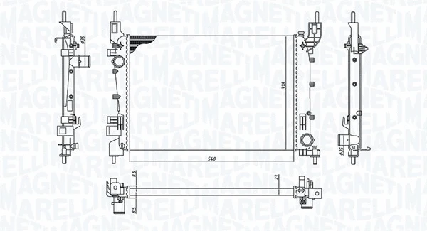 350213200400 MAGNETI MARELLI Радиатор, охлаждение двигателя (фото 1)