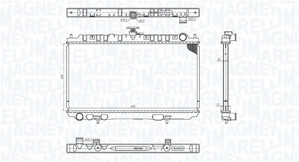 350213201300 MAGNETI MARELLI Радиатор, охлаждение двигателя (фото 1)