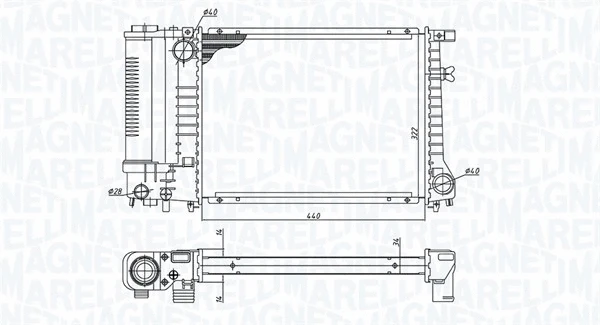 350213240000 MAGNETI MARELLI Радиатор, охлаждение двигателя (фото 1)