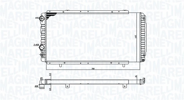 350213707000 MAGNETI MARELLI Радиатор, охлаждение двигателя (фото 1)