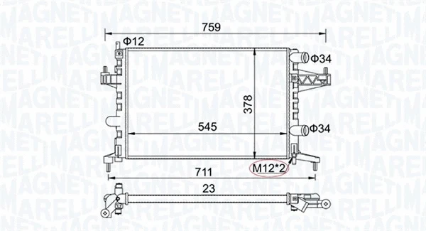 350213829000 MAGNETI MARELLI Радиатор, охлаждение двигателя (фото 1)