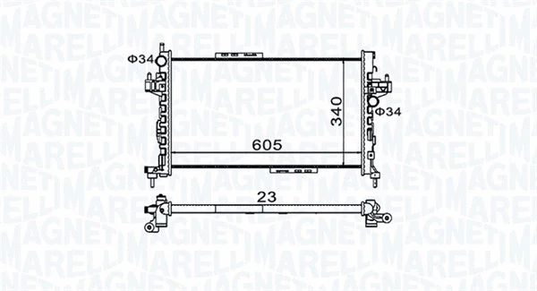 350213977000 MAGNETI MARELLI Радиатор, охлаждение двигателя (фото 1)