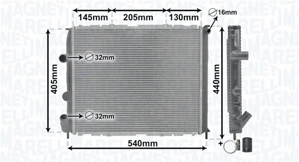 350213989000 MAGNETI MARELLI Радиатор, охлаждение двигателя (фото 2)