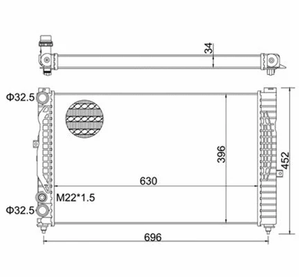 359000300250 MAGNETI MARELLI Радиатор, охлаждение двигателя (фото 1)