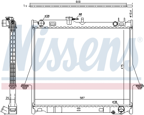 60856 NISSENS Радиатор, охлаждение двигателя (фото 5)