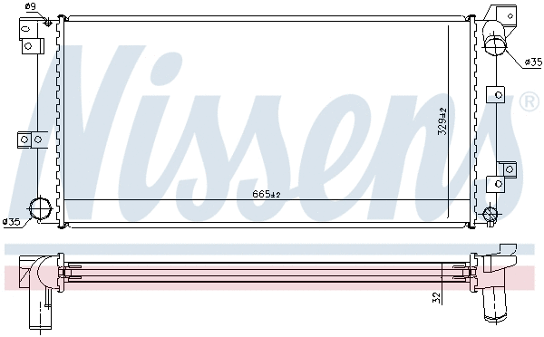 60985 NISSENS Радиатор, охлаждение двигателя (фото 5)