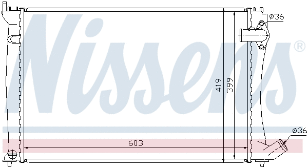 61298 NISSENS Радиатор, охлаждение двигателя (фото 5)