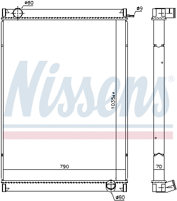 61969 NISSENS Радиатор, охлаждение двигателя (фото 1)