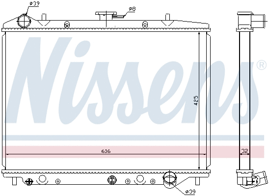 630754 NISSENS Радиатор, охлаждение двигателя (фото 5)