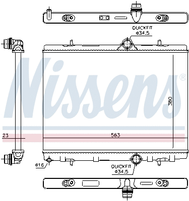 636043 NISSENS Радиатор, охлаждение двигателя (фото 5)