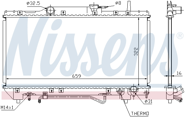 64802 NISSENS Радиатор, охлаждение двигателя (фото 5)