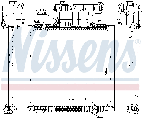 67225 NISSENS Радиатор, охлаждение двигателя (фото 1)