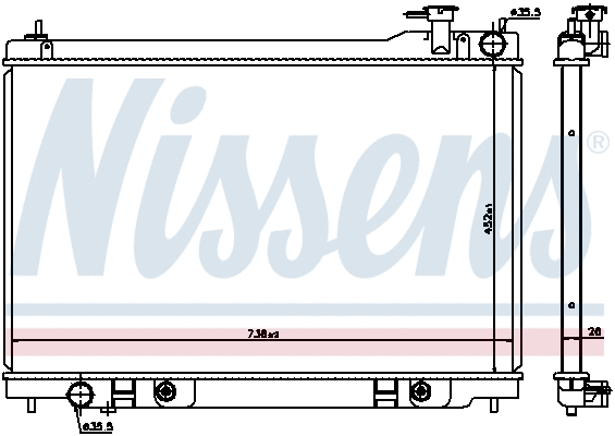 68119 NISSENS Радиатор, охлаждение двигателя (фото 6)
