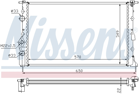 693356 NISSENS Радиатор, охлаждение двигателя (фото 1)