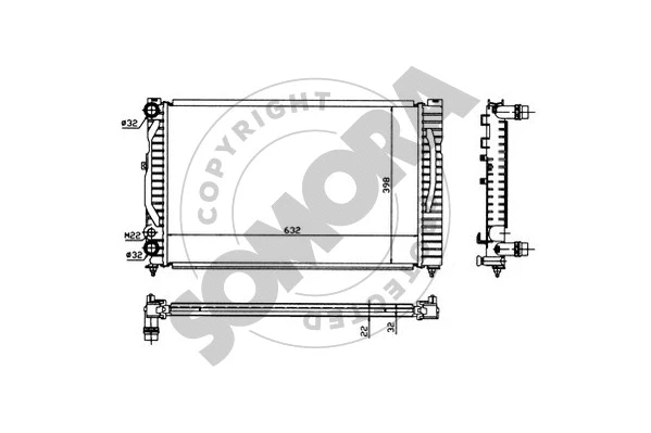 021341 SOMORA Радиатор, охлаждение двигателя (фото 1)