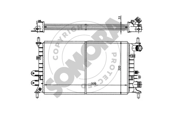 093140 SOMORA Радиатор, охлаждение двигателя (фото 1)