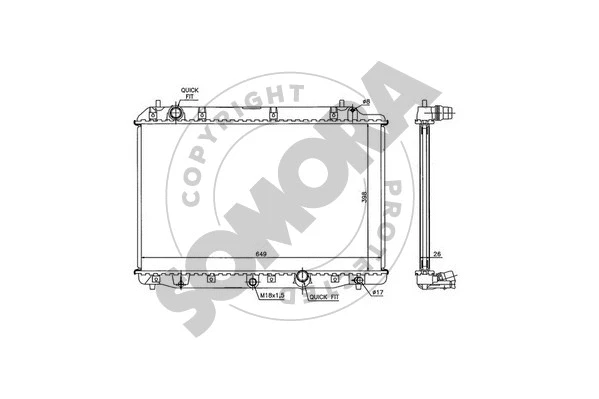 127140B SOMORA Радиатор, охлаждение двигателя (фото 1)