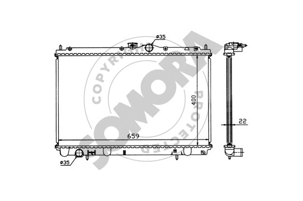 186040 SOMORA Радиатор, охлаждение двигателя (фото 1)