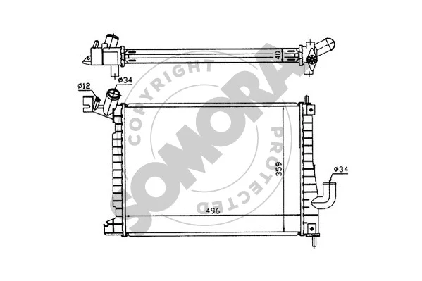 210443 SOMORA Радиатор, охлаждение двигателя (фото 1)