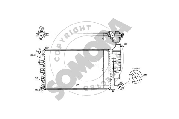 220640 SOMORA Радиатор, охлаждение двигателя (фото 1)